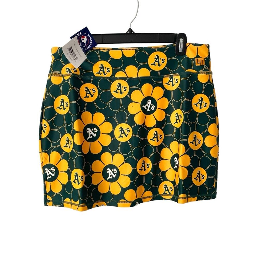 Loudmouth Oakland A’s Athletics Flower Skort Golf Skirt Green MLB NWTs large